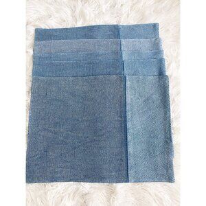 West Elm Cotton Canvas Placemats Blue Bird Set of 5 NEW